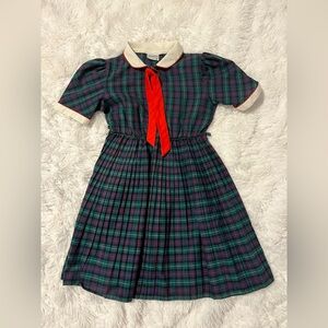 Vintage JCPenney Plaid Dress with Red Tie